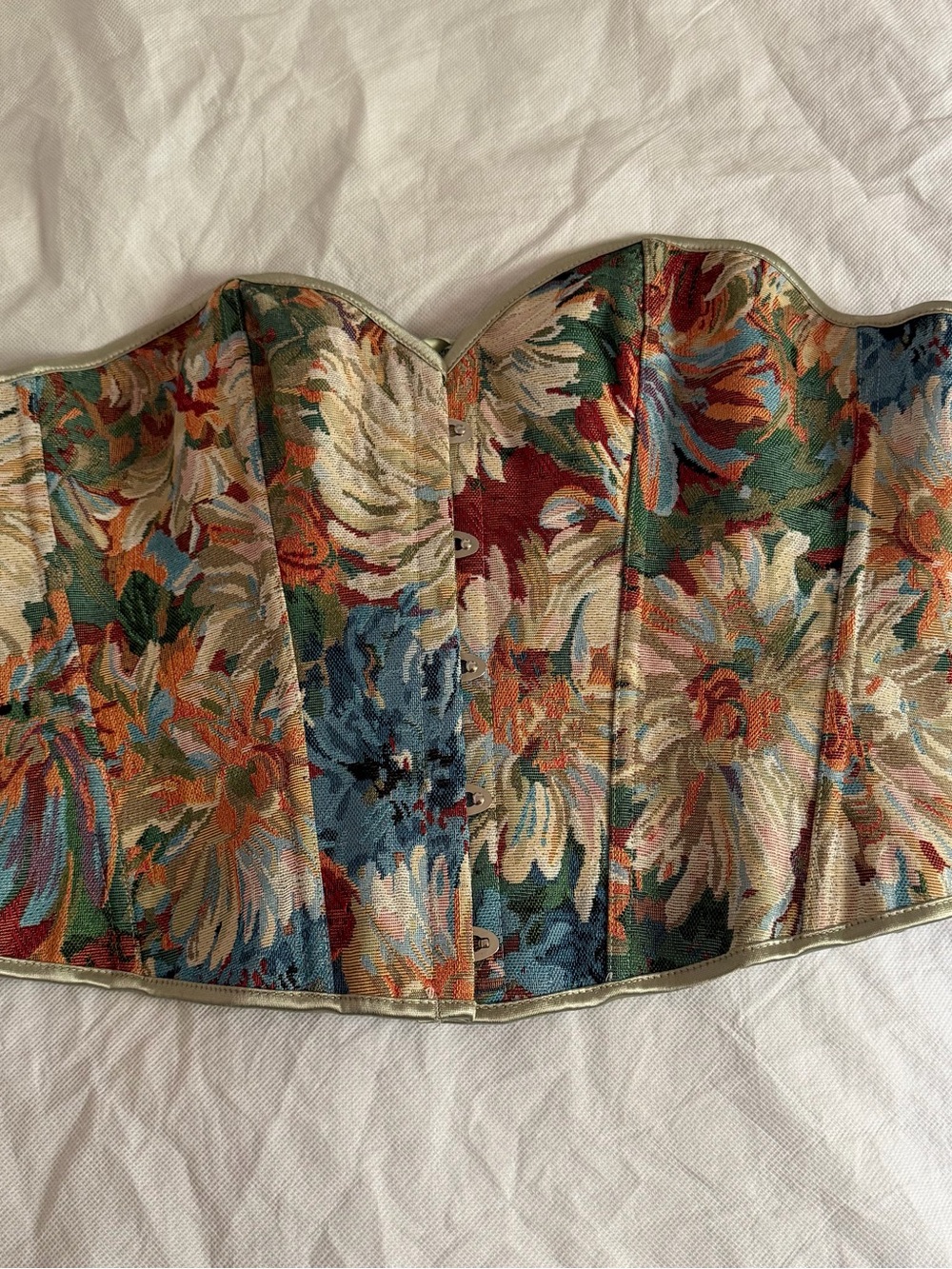 SHEIN Multicolor Floral Tapestry Corset Top
